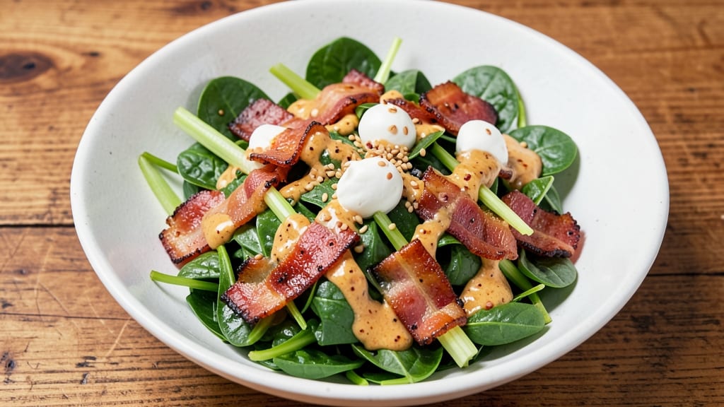 Chart House Chopped Spinach Salad Recipe: Smoky Chipotle Cream Cheese Crunch With Crisp Celery Crowns