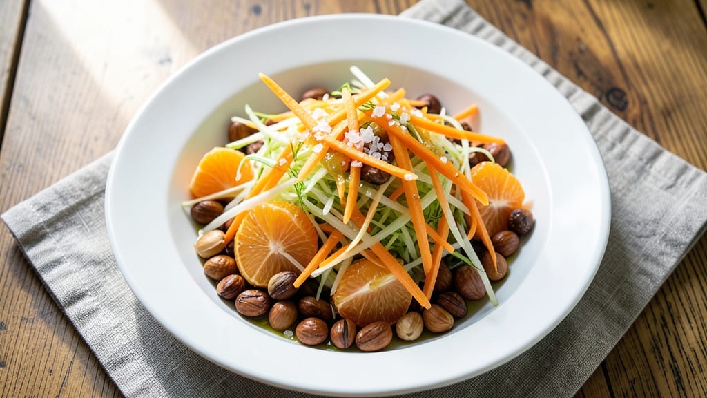 Chopped Carrot Salad With Fennel, Orange, and Hazelnuts Recipe: Bright Citrus-Crunch Harmony