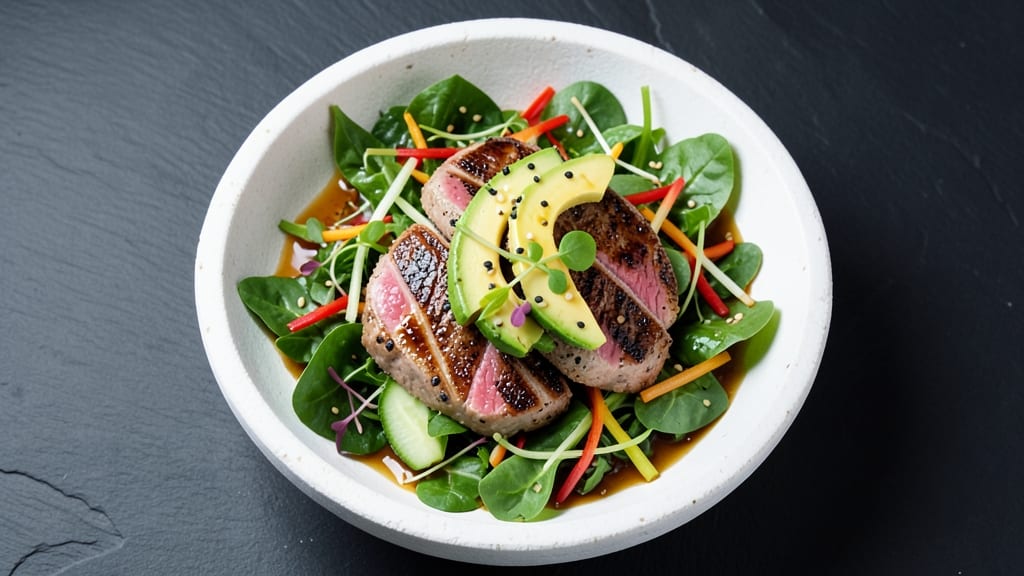 Ahi Tuna Steak Salad Recipe: Seared Rare With Citrusy Crunch