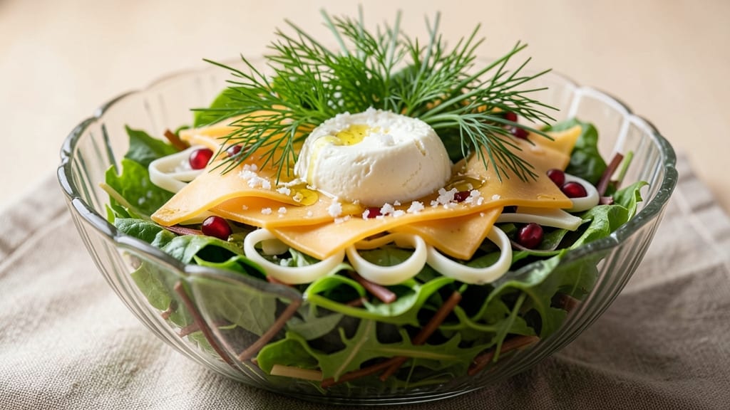 3 Layer Salad Recipe: Crunchy Celery Crowns and Creamy Herb Cheese Layers