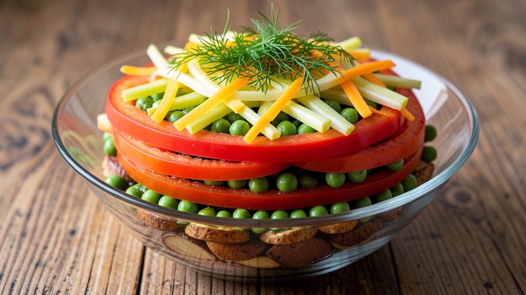 7 Layer Green Pea Salad Recipe: Stacked Crunch and Cream Without Mayo Cling