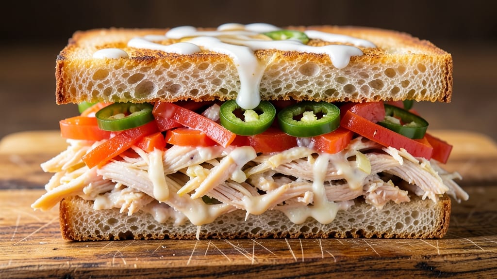 Filipino-Style Chicken Salad Sandwich Recipe: Crunchy Atchara and Silky Egg Yolk Fusion
