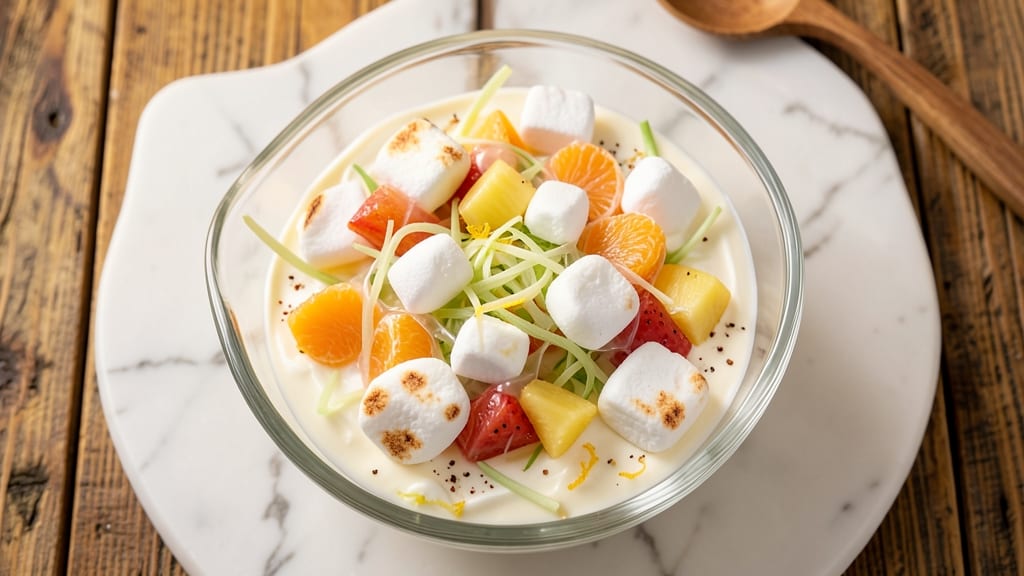 Ambrosia Salad Recipe With Yogurt: Crunchy Celery Ribbons and Tangy Citrus Zest Twist