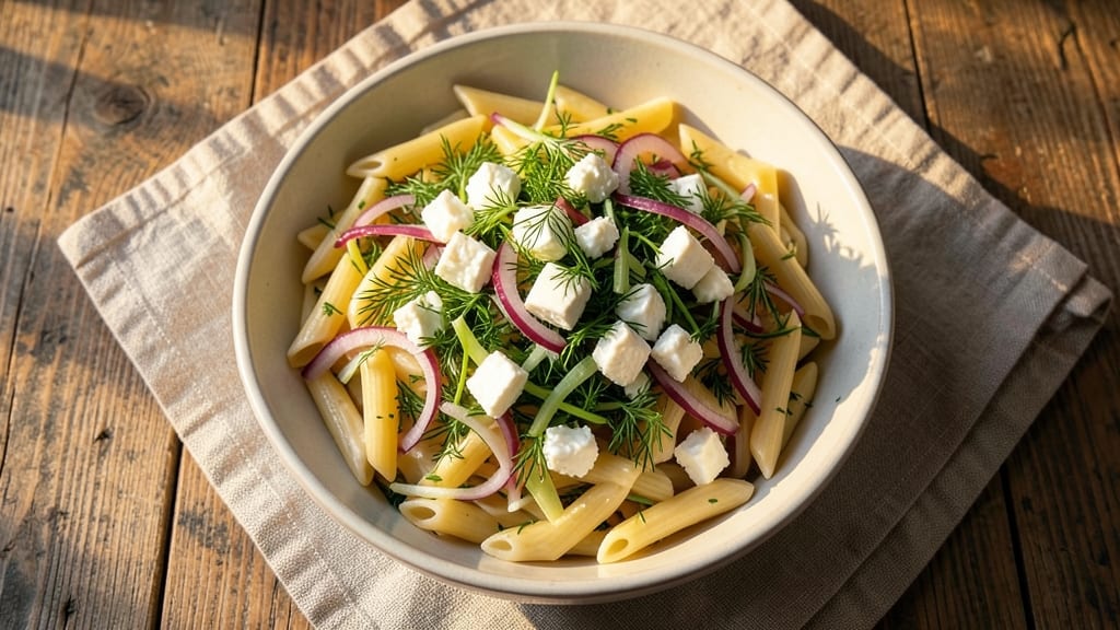 Cold Penne Salad Recipe: Celery Crown Crunch Meets Creamy Herb Cheese Twist