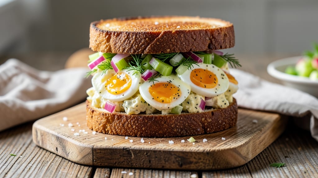 Tasty Egg Salad Sandwich Recipe: Fluffy Yolk Texture and Mustard-Kissed Tang