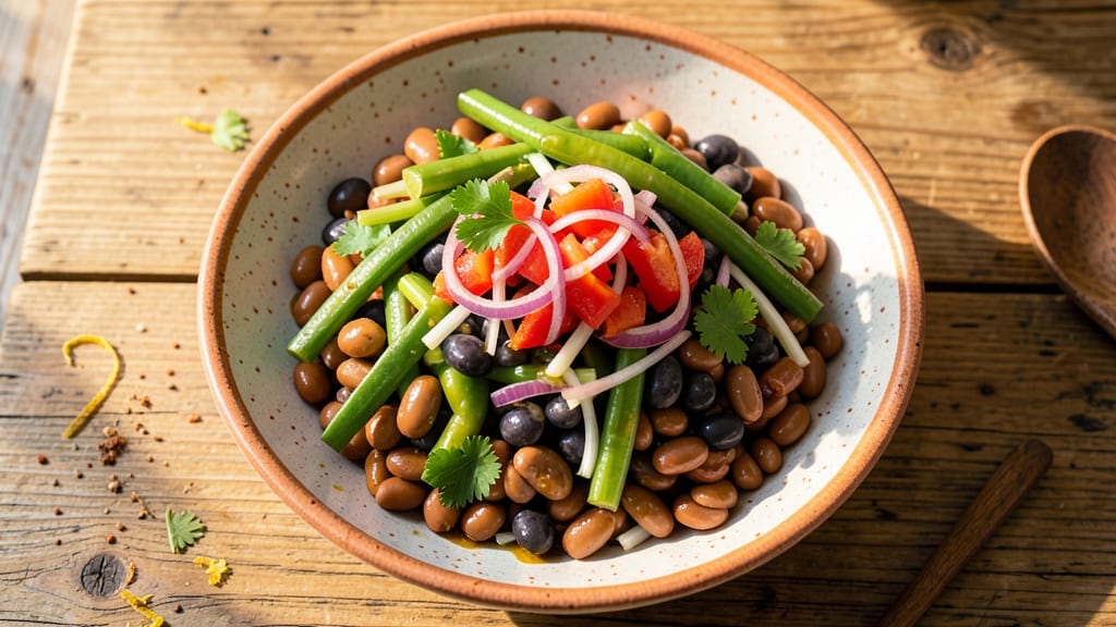 Traditional 3 Bean Salad Recipe: Crunchy Celery Crowns and Sweet-Savory Balance