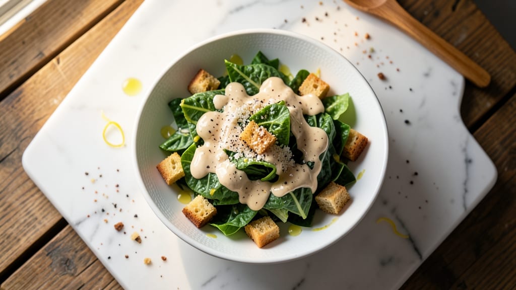 Classic Caesar Salad Recipe Ingredients for 6 Servings: Crispy Croutons and Parmesan Magic for 6