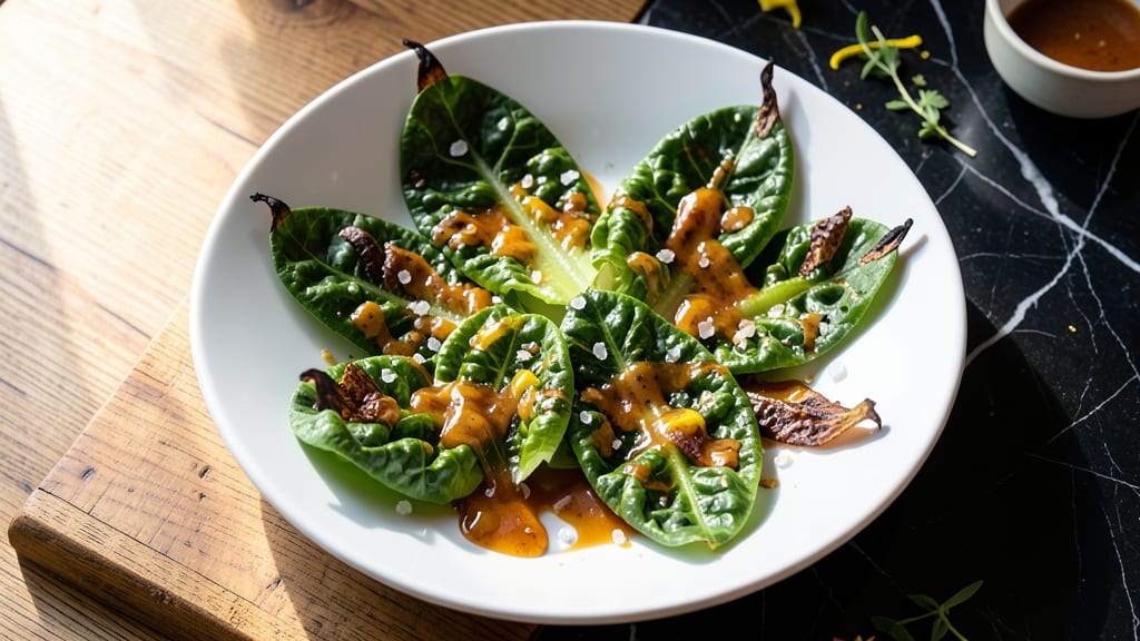 Charred Romaine Salad Recipe: Smoky Grilled Edges and Tangy Lime Vinaigrette
