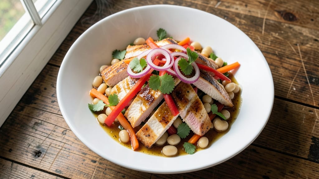 Thai Chopped Chicken and Bean Salad Recipe: Zesty Lime and Coconut Crunch