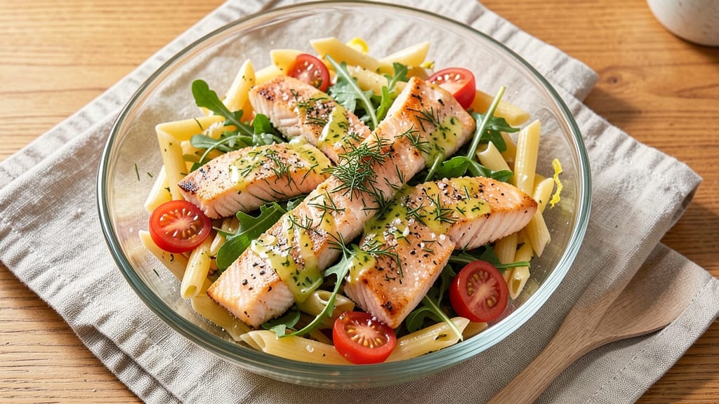 Cold Salmon Pasta Salad Recipe: Bright Lemon-Dill Dressing for Zero Mayo Cling