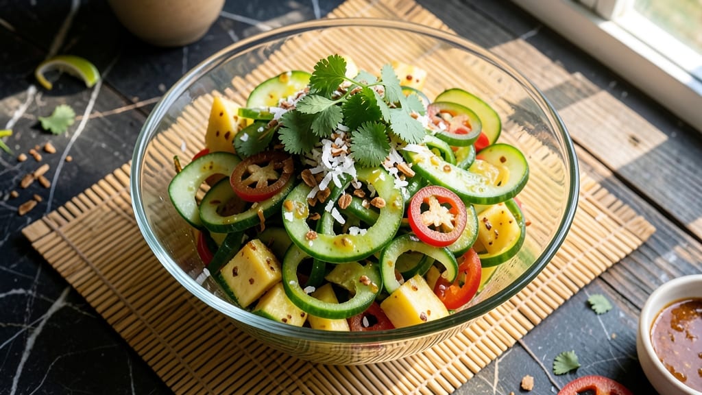 Caribbean Cucumber Salad Recipe: Pineapple-Jalapeño Zing Without Dressing Cling