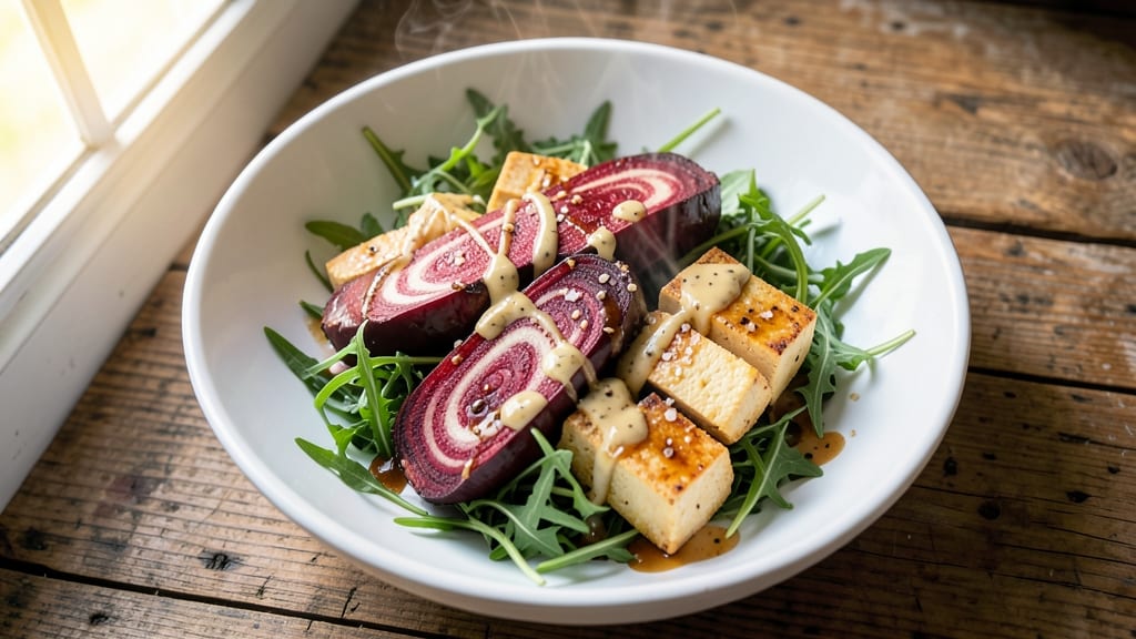 Chioggia Beets Salad Recipe: Striped Ruby Beauty With Creamy Goat Cheese Twist