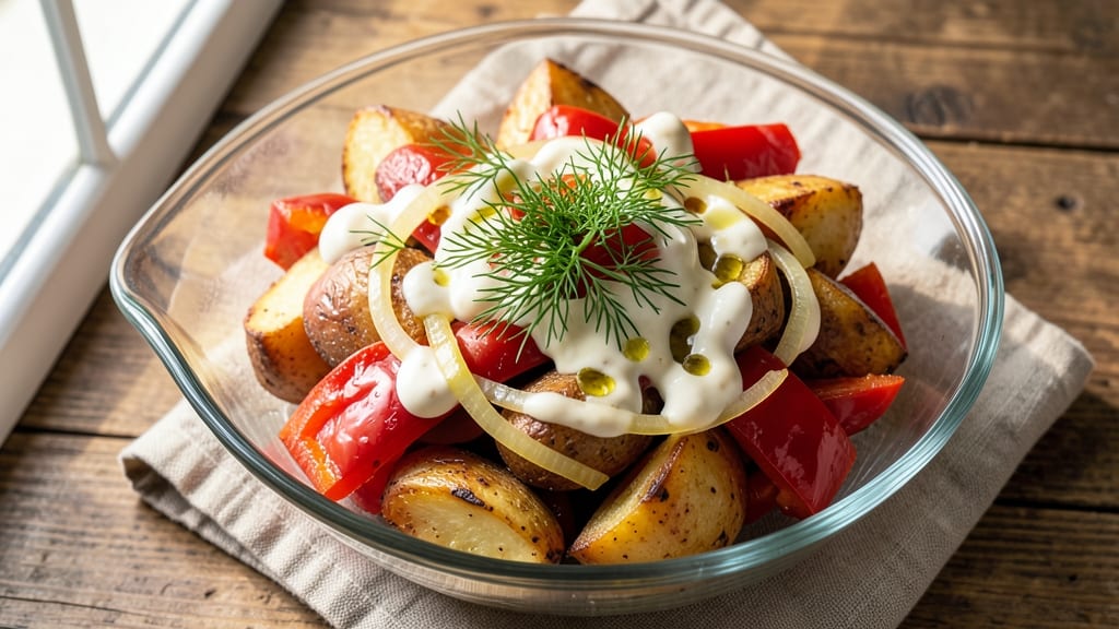 Sweet Peppers Potato Salad Recipe: Roasted Sweetness Meets Herby Crunch