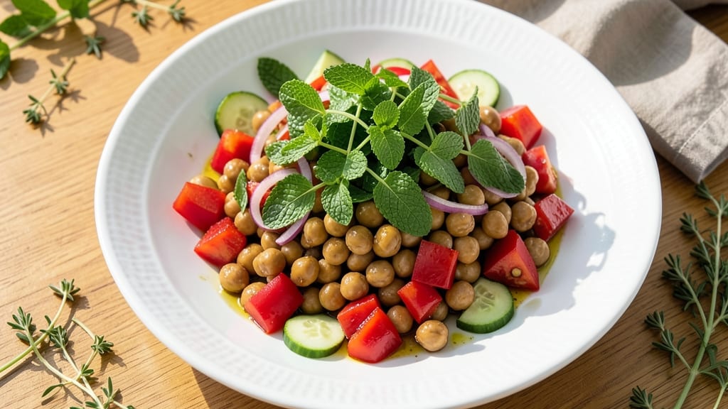 Chickpea Mint Salad Recipe: Bright Herb Crunch Without Mayo Cling