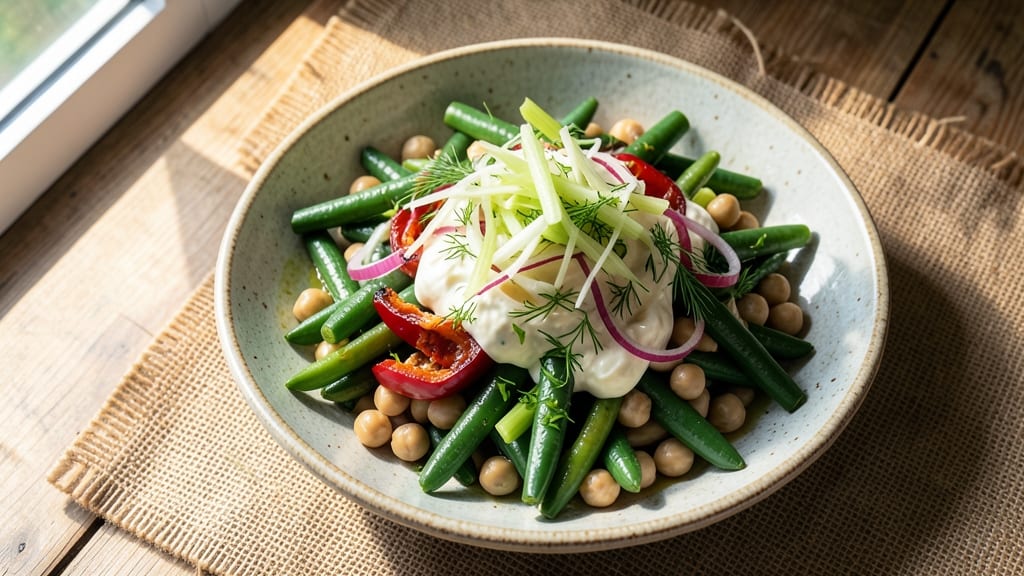White Fence Farm Bean Salad Recipe: Crunchy Celery Crowns and Tangy Cream Cheese Harmony