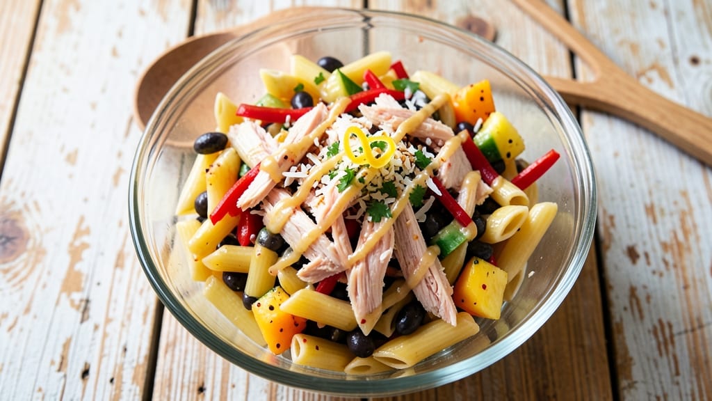 Caribbean Pasta Salad Recipe: Tropical Lime and Mango Brightness