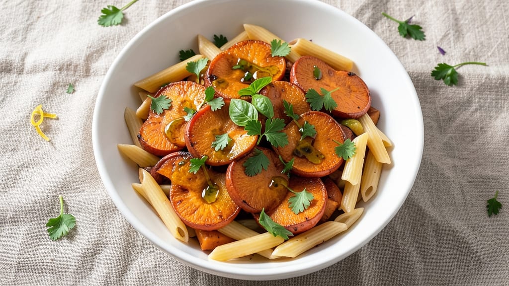 Sweet Potato Pasta Salad Recipe: Roasted Sweetness Meets Herbed Creaminess