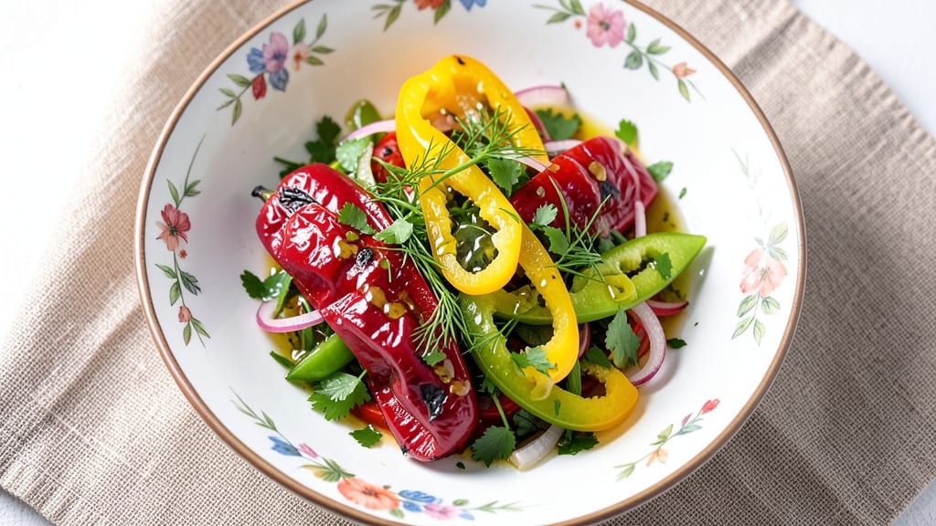 Capsicum Salad Recipe: Crisp Bell Pepper Bites with Zesty Herb Vinaigrette