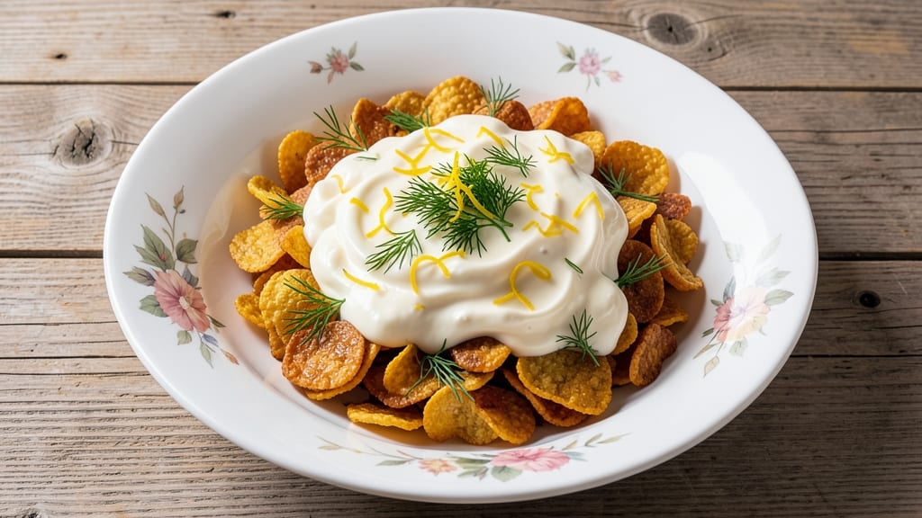 Cereal Salad Recipe: Crunchy Cornflake Crowns and Creamy Herb Cheese Twist