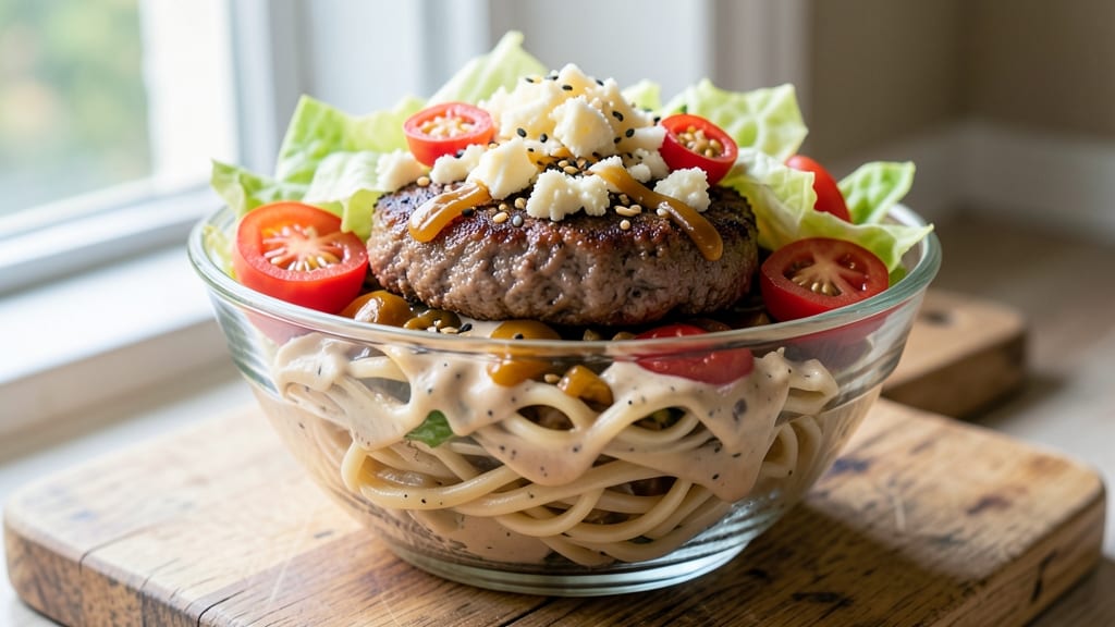 Cheeseburger Pasta Salad Recipe: Smoky Ranch-Meets-Meaty Protein Crunch