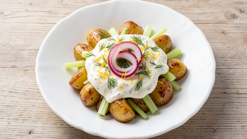 Clean Potato Salad Recipe: Crisp Celery Crowns and Creamy Herb Dressing Without Mayo Cling
