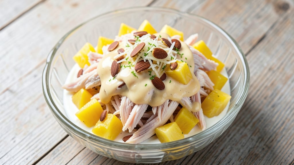 Chicken Salad Recipe with Pineapple and Almonds: Tropical Crunch Meets Creamy Sweetness