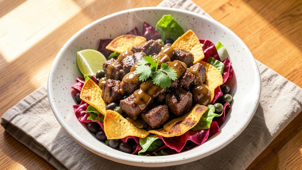 Chipotle Taco Salad Recipe: Crispy Tortilla Strips and Smoky Lime Dressing Fusion