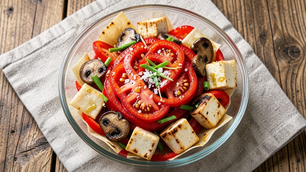 Sweet Tomatoes and Wonton Happiness Salad Recipe: Charred Sweetness Meets Crunchy Wonton Bites