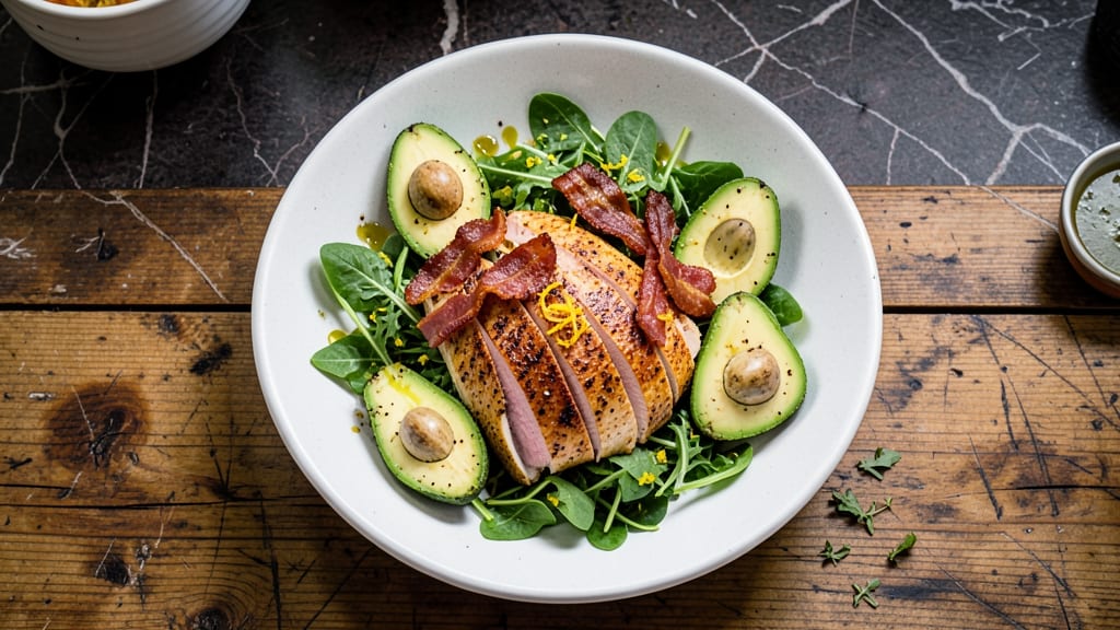Chicken Bacon Avocado Salad Recipe: Crispy Protein Bites with Creamy Avocado Dressing