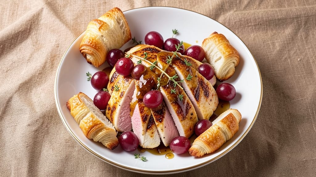 Chicken, Grape, and Salad Croissant Recipe: Flaky Layers and Sweet-Savory Balance