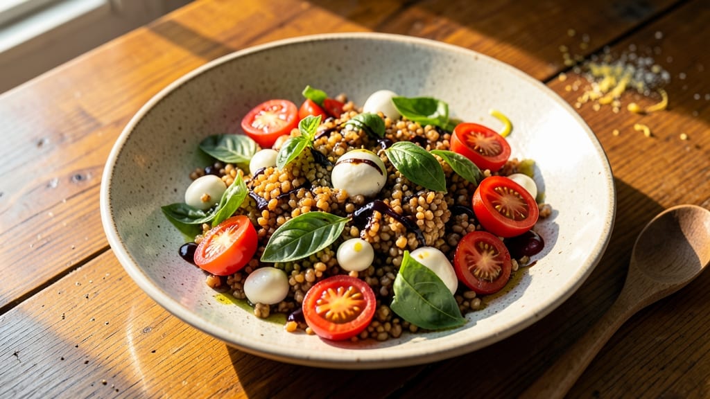 Caprese Farro Salad Recipe: Chewy Farro and Fresh Tomato Bliss