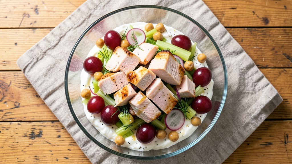 Chick-Grape Chicken Salad Recipe With Yogurt: Celery Crowns Stay Crisp, No Mayo Cling