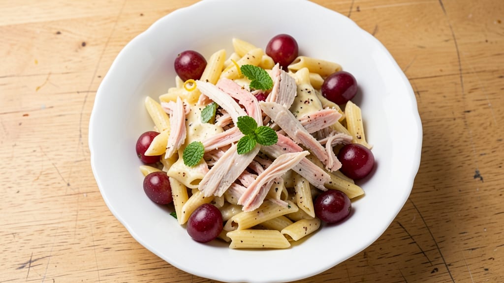 Cold Chicken Pasta Salad Recipe With Mayo and Grapes: Sweet-Tart Bite and Creamy Balance