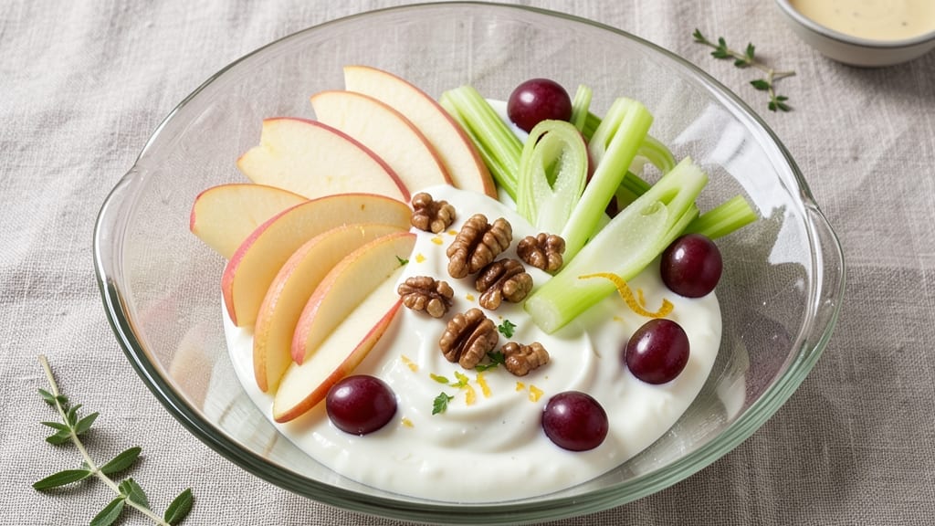 Sweet Waldorf Salad Recipe: Crisp Celery Crowns and Creamy Herb Dressing Balance