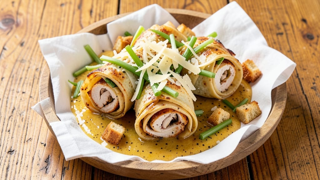 Chicken Caesar Salad Pinwheels Recipe: Crisp Celery Crowns Wrapped in Creamy Parmesan
