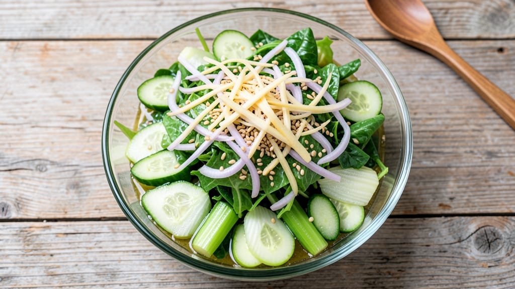 Chinese Green Salad Recipe: Crunchy Celery Crowns With Fresh Herb Dressing