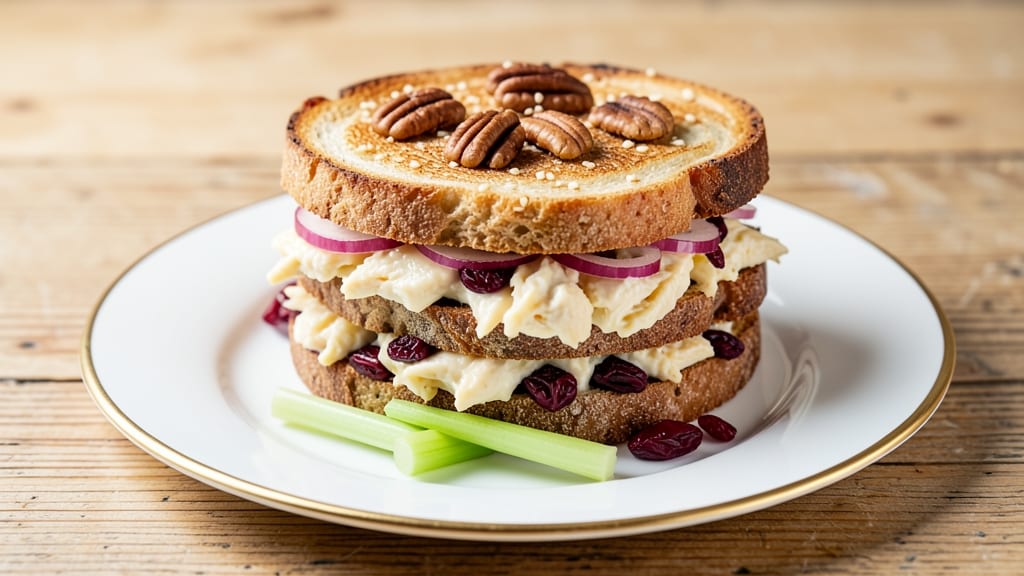 Chicken Salad Sandwich Recipe with Cranberries and Pecans: Crunchy Nut-Fruit Balance in Every Bite