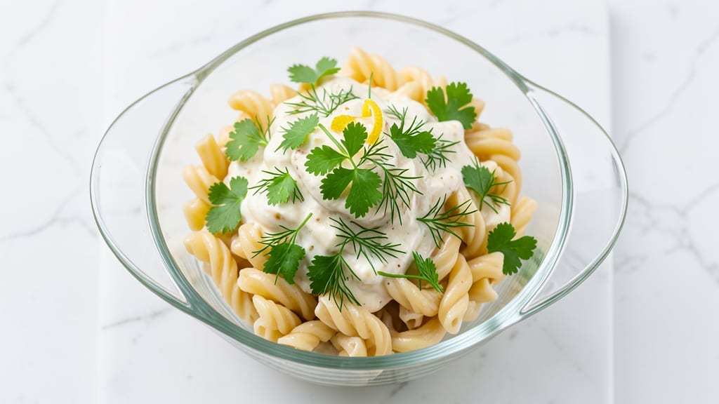 5 Star Macaroni Salad Recipe: Luxurious Herb Cream Cheese With Celery Crowns