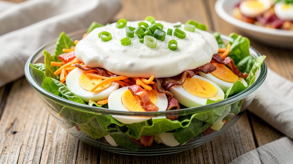7 Layer Lettuce Salad Recipe With Miracle Whip: Nostalgic Comfort in Every Crunchy Layer