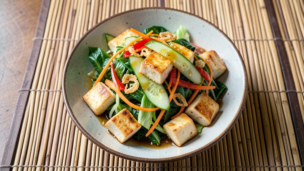 Chinese Tofu Salad Recipe: Crispy Edges and Silky Sesame Dressing