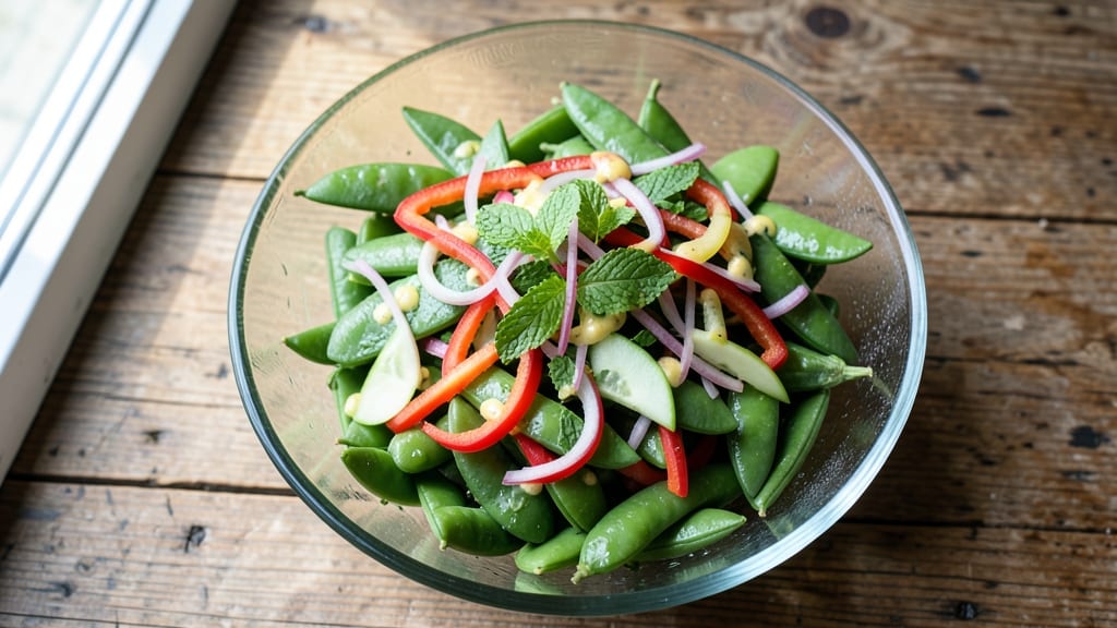 Vegan Pea Salad Recipe: Sweet Minty Crunch Without Mayo Cling