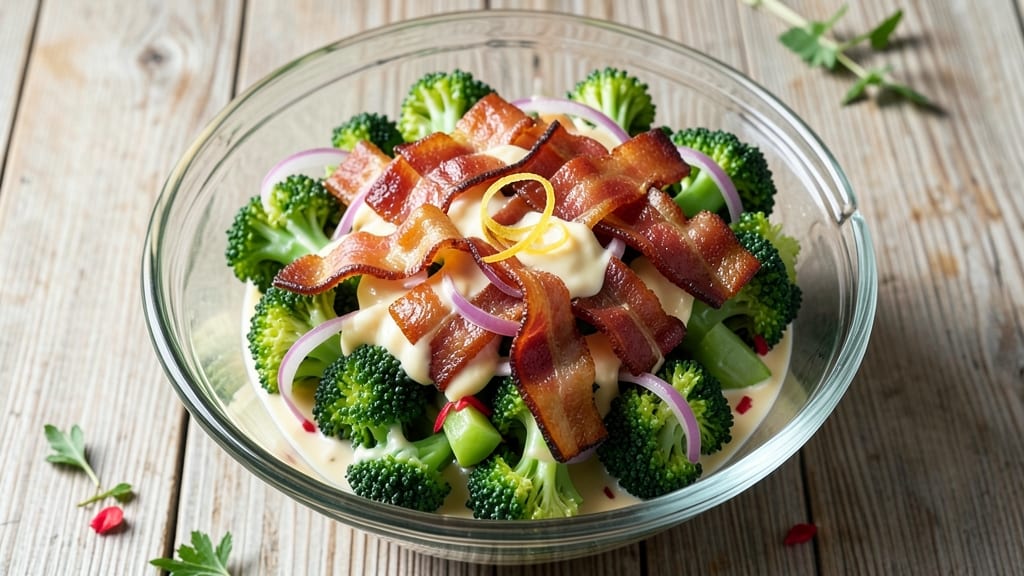 Classic Bacon Broccoli Salad Recipe: Crispy Bacon Bites and Tangy Ranch Fusion