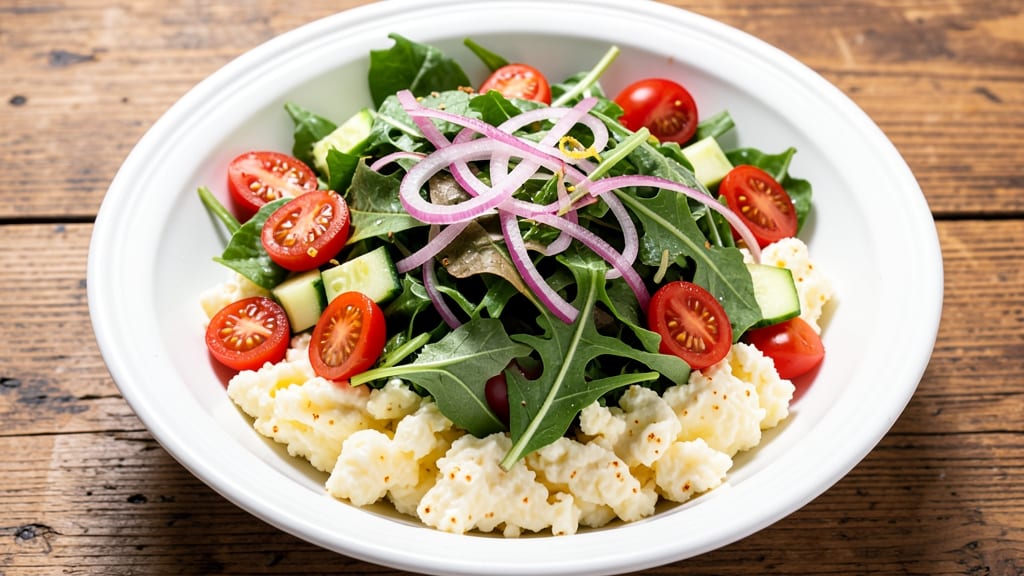 Tossed Salad and Scrambled Eggs Recipe: Protein-Packed Breakfast Bowl in 15 Minutes