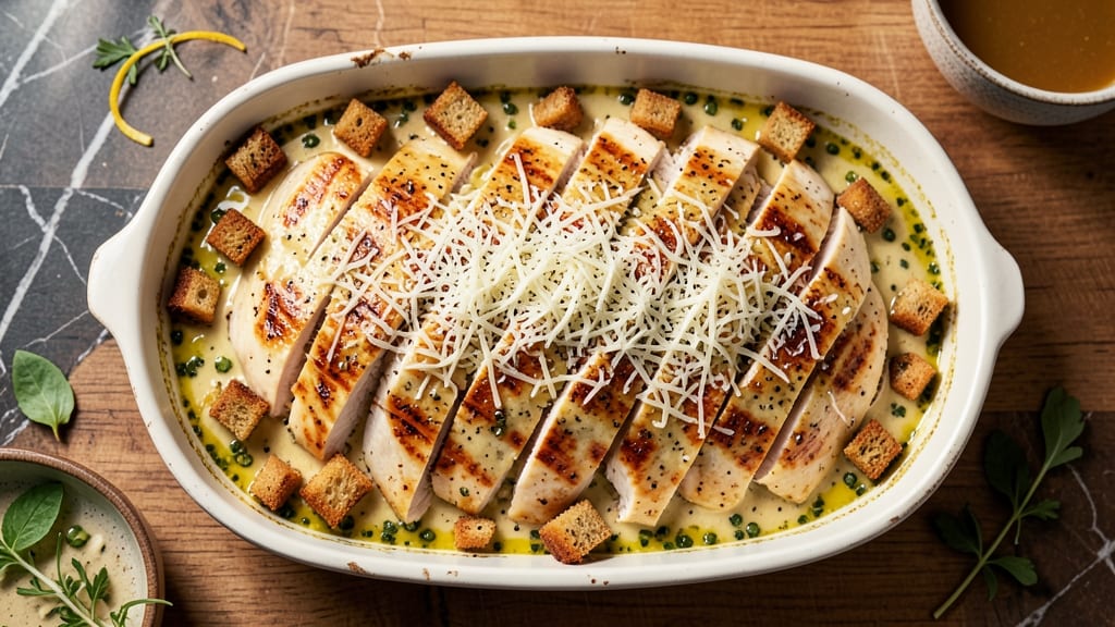 Chicken Caesar Salad Casserole Recipe: One-Pan Crunch With Zero Mayo Cling