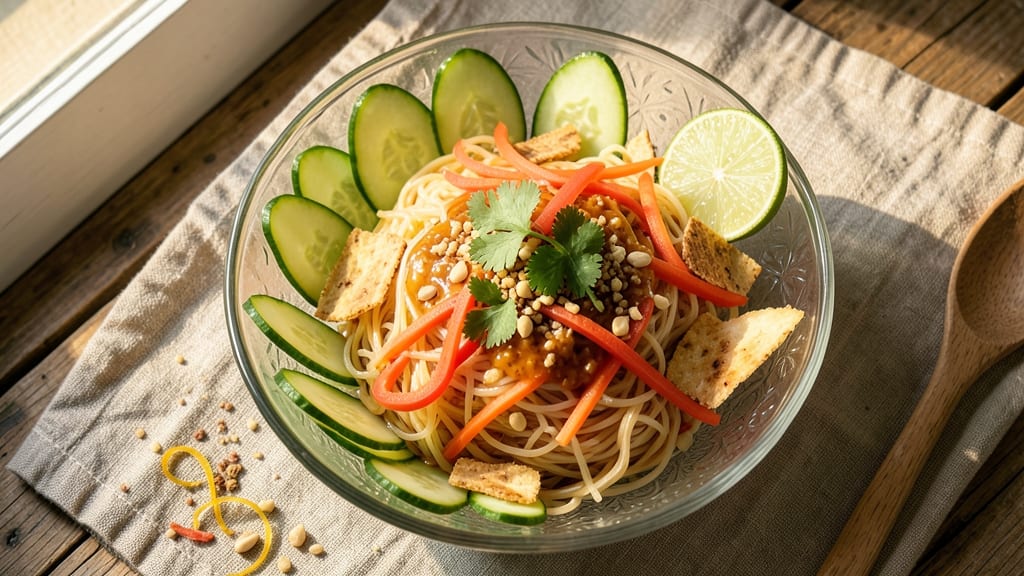 Cold Thai Salad Recipe: Crisp Noodles and Tangy Lime-Lavash Crunch