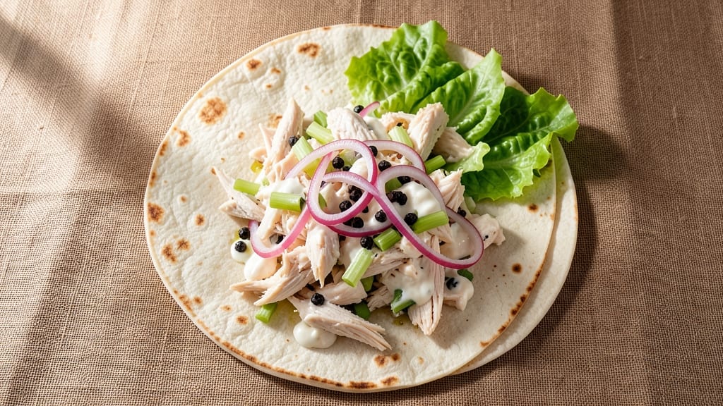 Chicken Salad Tortilla Wraps Recipe: Crunchy Celery Crowns and Creamy Herb Fusion
