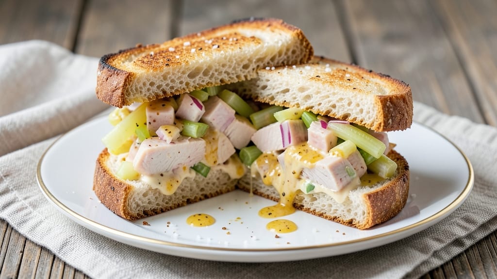 Chicken Salad Sandwich Recipe with Mustard: Tangy Crunch and Creamy Contrast in Layers