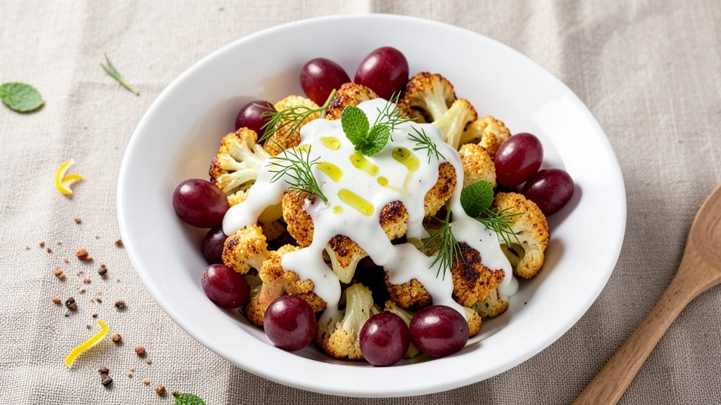 Cauliflower Grape Salad Recipe: Sweet-Tart Crunch With Creamy Herb Dressing Twist