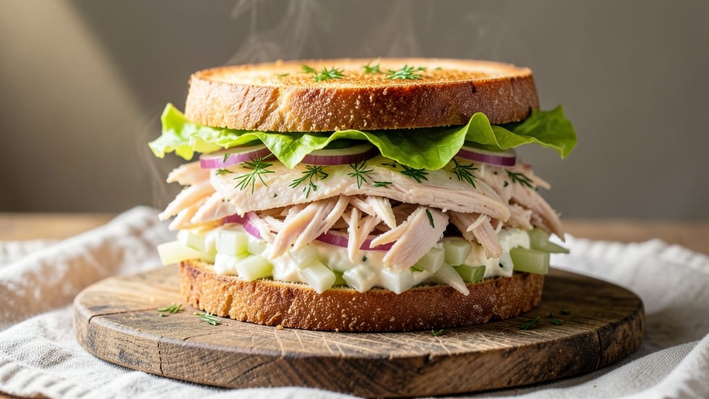 Chicken Salad Club Sandwich Recipe: Layered Crunch and Herb-Kissed Cream Cheese