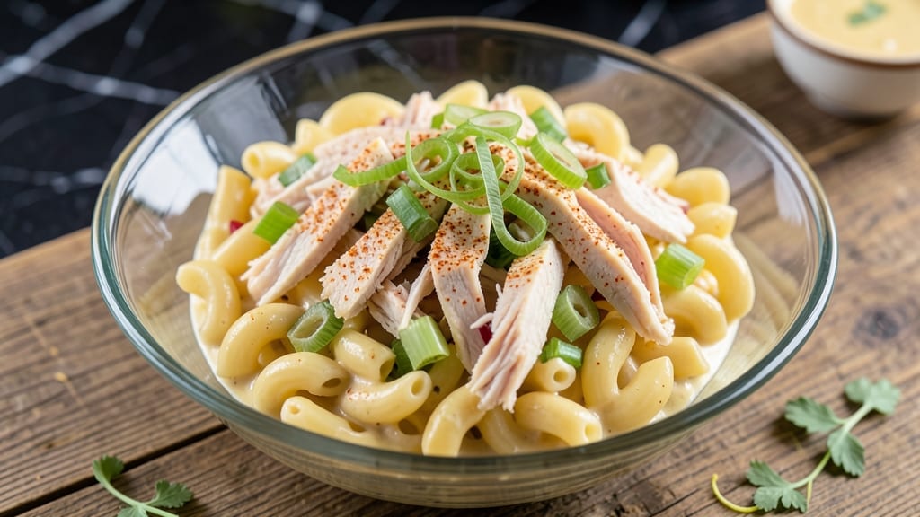 Classic Chicken Macaroni Salad Recipe: Celery Crown Crunch Meets Creamy Herb Cheese